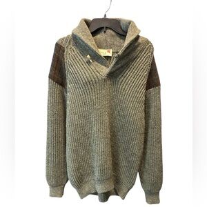 Vintage Niffi the Ecosse Hand Woven 100% Wool Knit Sweater Harris Tweed Sz L
